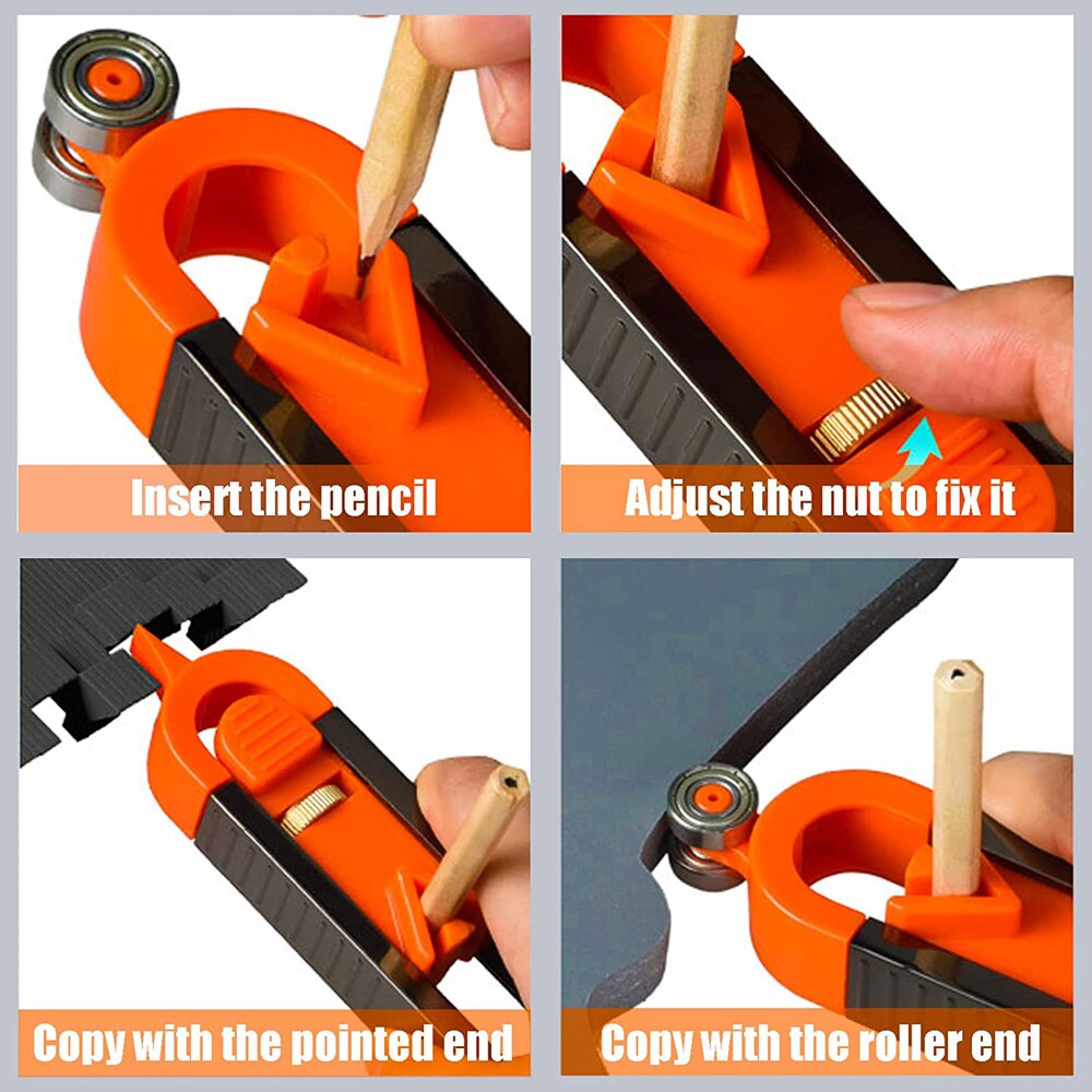 Precise Contour Gauge Profile Tool Irregular Contour Duplicator Gauge Tools fit for Welding Flooring Tile Carpet Woodworking DIY