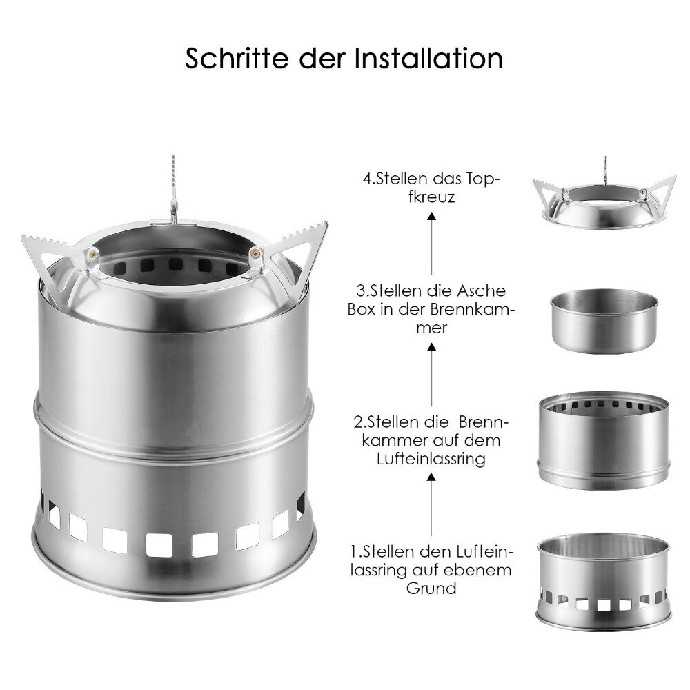 Outdoor Camping Kachel Camping Kachel Hout Vergasser Fornuis Oven Hout Fornuis Rvs Picknick Wandelen Camping