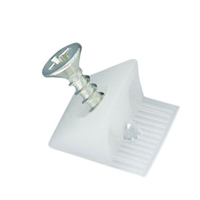 50 Pack Plastic Corner Bracket Furniture Mending Wedges with Screws Drawer Supports Fastener for Sagging Drawers: Silver
