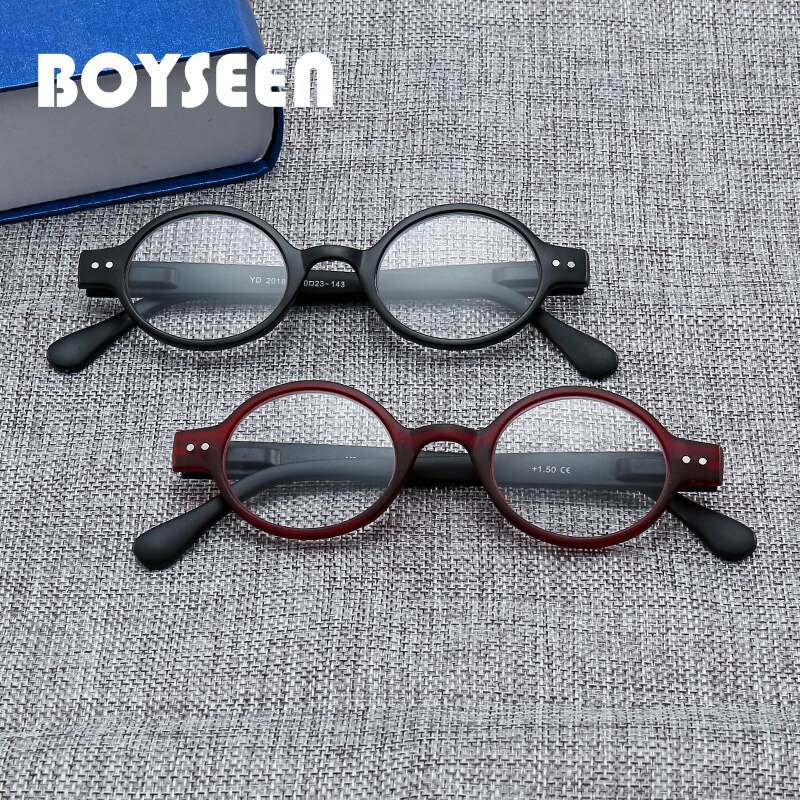 BOYSEEN-gafas de lectura retro con marco redondo, para personas de mediana edad y mayores, gafas de lectura de periódico con marco completo 201887