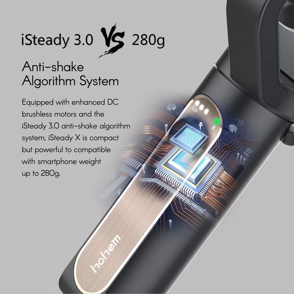 Hohem ISteady X 3-Axis Foldable Gimbal Stabilizer Handheld Gimbal for IPhone for Xiaomi Smartphone Action Camera TikTop Vlog