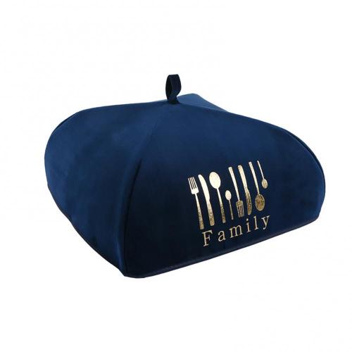 Foldable Heat Preservation Dust-proof Dining Table Food Cover Tent Portable Durable Thermal Foldable Dust-proof Kitchen Tool: Dark Blue M