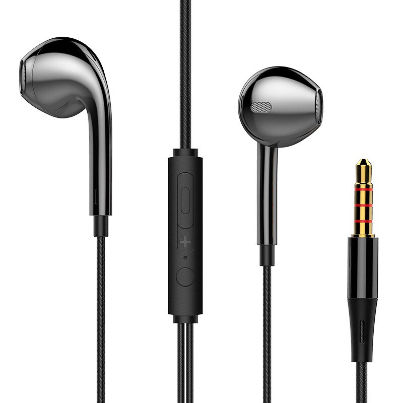 in-Ohr Kopfhörer Universal- Android IOS Stereo Headset mit mikrofon Schwere Bass 3,5mm Verdrahtete Kopfhörer Subwoofer Schmerzlos Hörer: Schwarz
