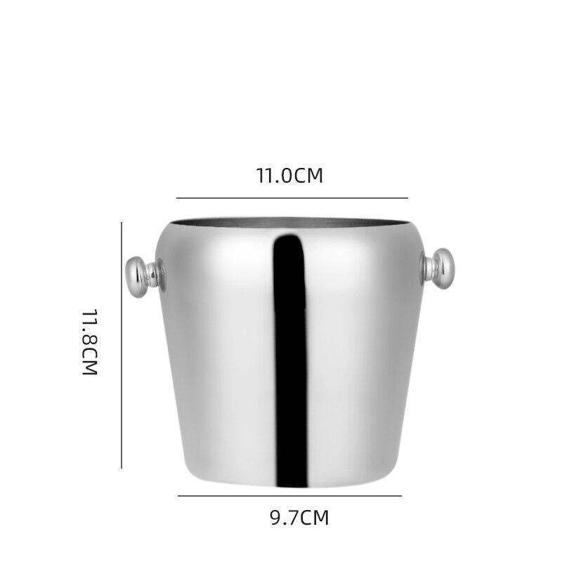 Ice Bucket Bar Stainless Steel Ice Container European-Style Wine Champagne Bucket Hammer Gold Ice Cube KTV Wine round Tube: D