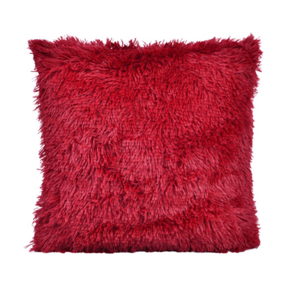 Coussin moelleux couverture douce taie d'oreiller jeter maison lit canapé voiture décoration fausse fourrure peluche housse de coussin canapé décor 43*43 cm: Rose