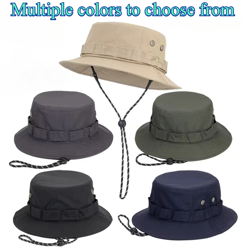 Große Größe, winddichter Sonnenhut für Herren, Damen-Eimerhüte, Buni-Hütte, faltbar, UV-beständig, Strand, Angeln, Sommer, großer Kopf, Fischermütze