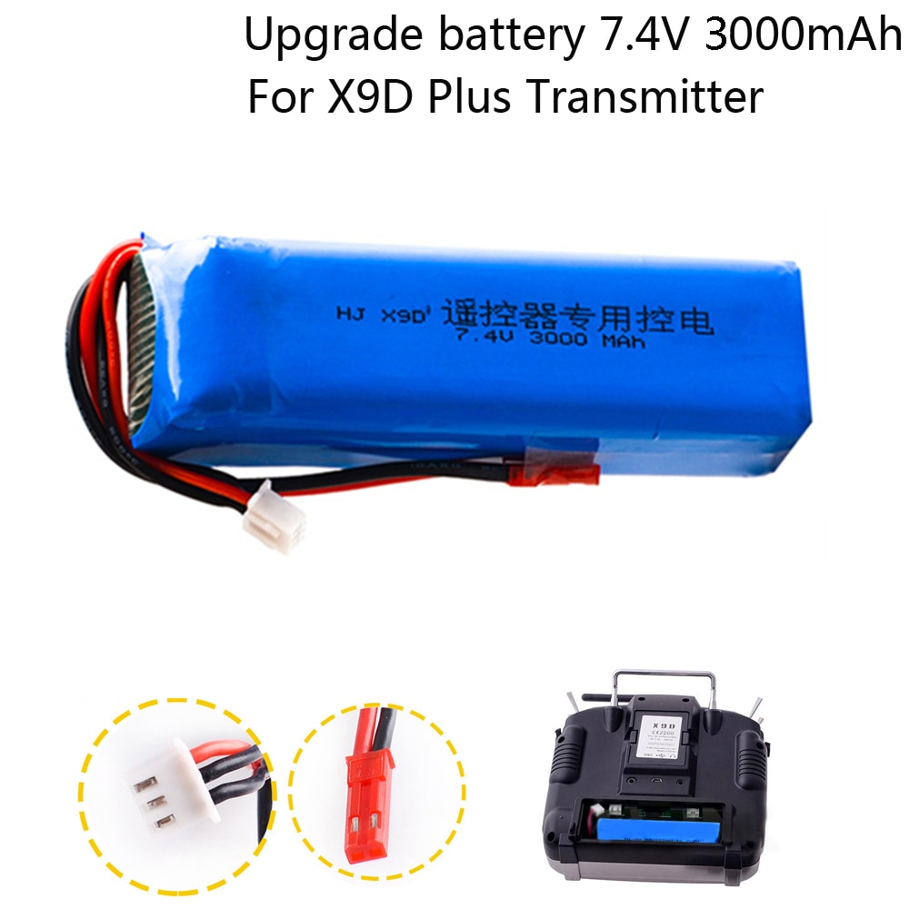 7.4V 3000Mah Upgrade Lipo Batterij Voor Frsky Taranis X9D Plus Zender Speelgoed Accessoires 2S 7.4V Lipo batterij