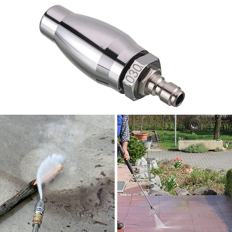 Pressure Washer Turbine Nozzle,Rotating Pressure Washer Nozzle, With 1/4 Inch Quick Connect,7 Nozzle Heads With Nozzle