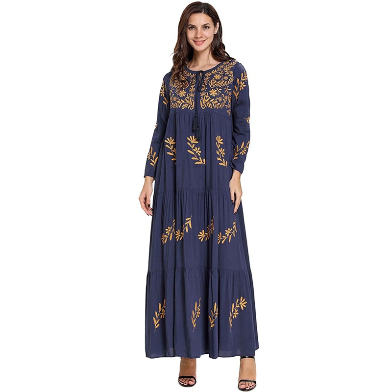 Vestidos compridos dubai abaya kaftan marokko arabisk muslimsk kjole kalkun kaftan tyrkisk hijab kjoler robe musulmane longue arabisk: Xl