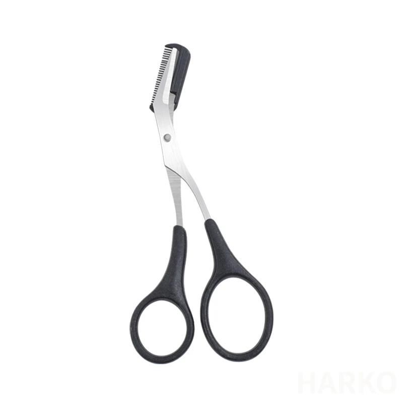 Eyebrow Trimmer Scissor Beauty Products for Women Eyebrow Scissors with Comb Stainless Steel Makeup Tools Beauty Scissors: black