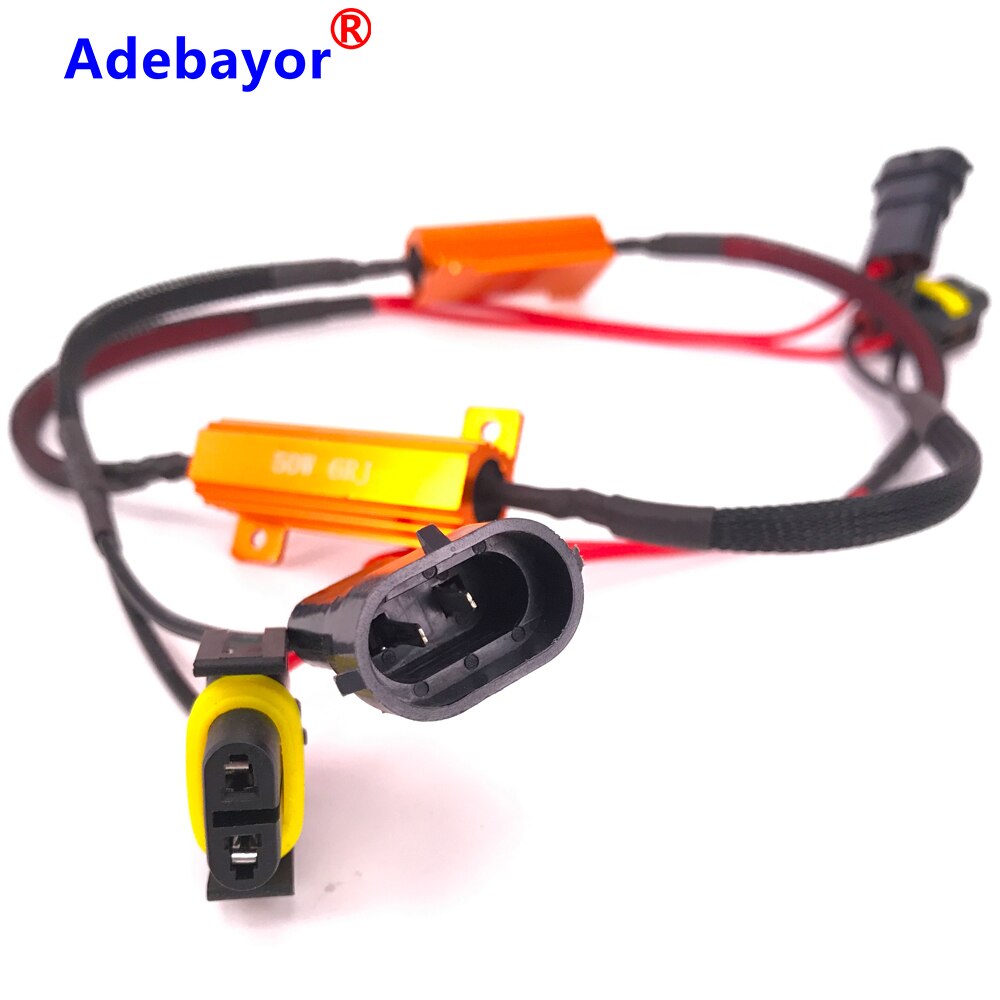 2Pcs H11 LED Decoder Resistor Canbus Wire Harness Adapter DC12V for LED Headlight Fog DRL Lamp Bulb car accessories