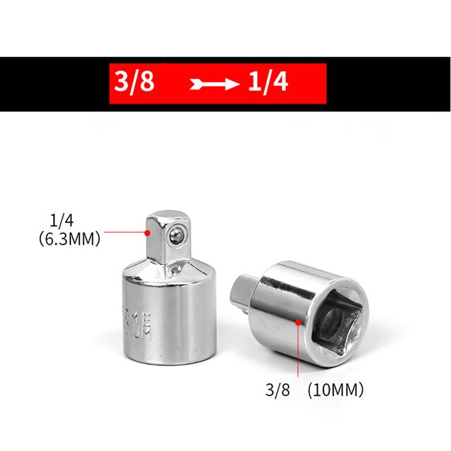 Socket Converter Adapter Reducer 1/2 3/8 3/8-1/4 3/4-1/2 Impact Socket Adapter Voor Auto Fiets Garage reparatie Tool: 3 8 1 4