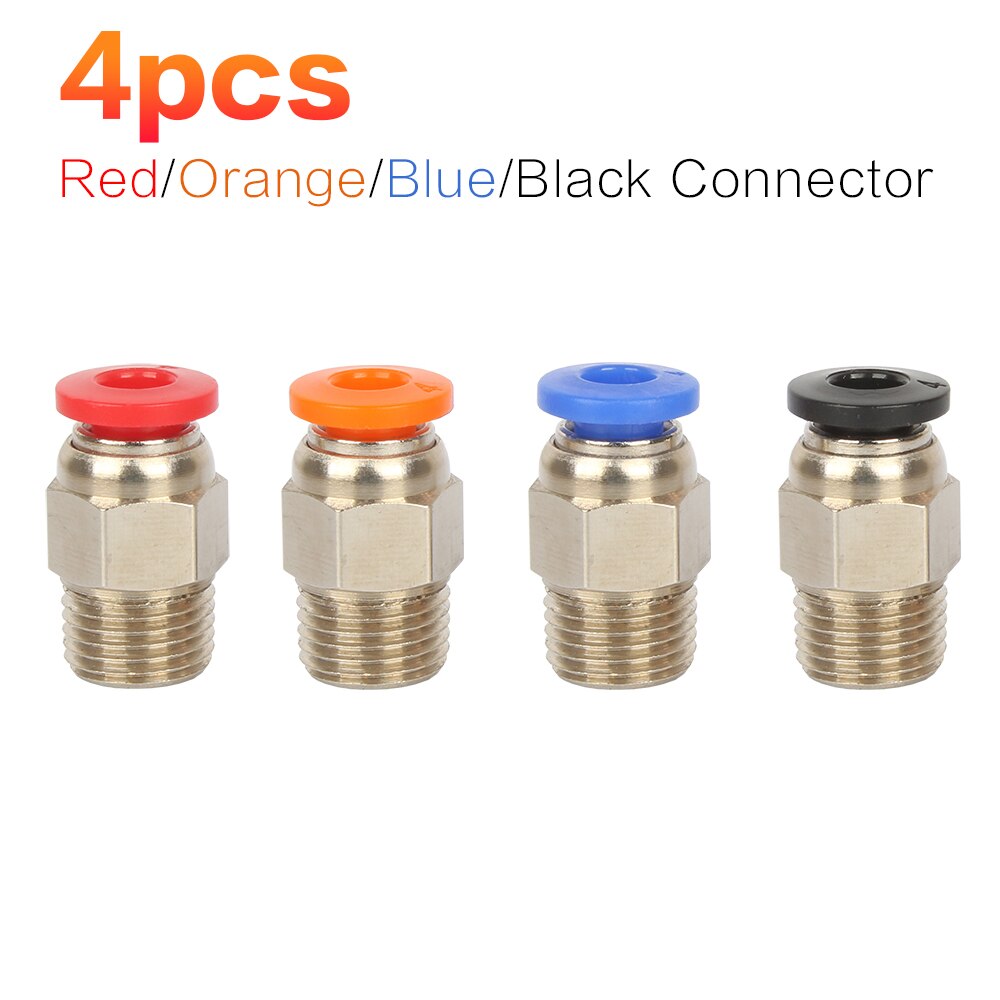 3DSWAY 3D Printer Parts PC4-01 Quick Connector Pneumatic Fittings Connector 4*2 Feeding PTFE for e3dv6 Hotend 1.75mm Filament: Gold