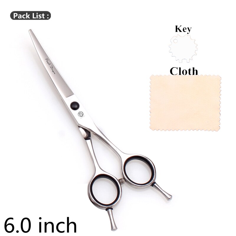 Ebene Pflege Schere 5,5 "6" 7 "8" Lila Drachen Edelstahl Hund Schere Gebogene Schere Haustier Schere Finger Rest Z1028: Z1028 Yin UC 6N
