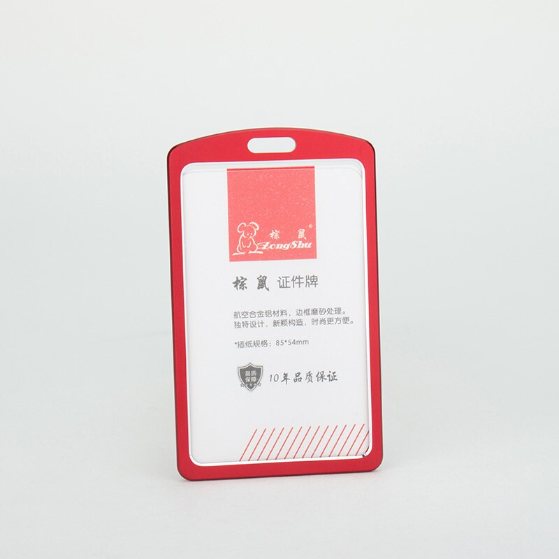 ZONGSHU Medium Luftfahrt Aluminium Legierung Schreiber Id Karte Halter Multi Bunte Aussteller Woker Identifikation Name Karte Abzeichen Abdeckung: red without rope