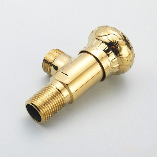 Kraan Vervangende Onderdelen 1/2 &quot;X 1/2&quot; Luxe Gouden Messing Badkamer Hoekstopkraan Beluchtingskraan Wc Vullen Driehoek Kleppen HJ-0318K