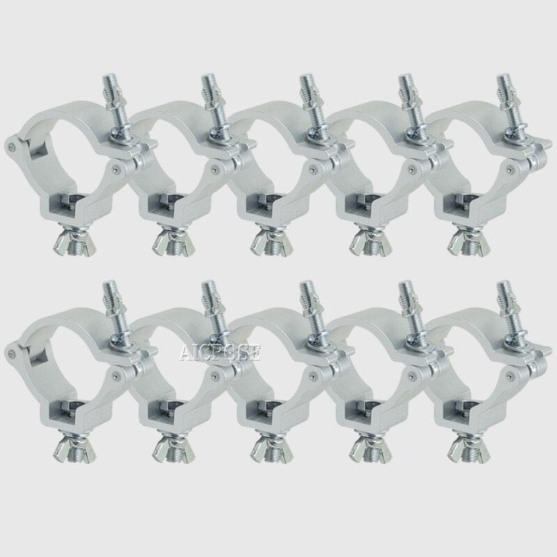 10Pcs/lots Stage Lights Clamp Hanger Truss Bracket Stage Heavy Duty Hooks Theatre Lighting Kit 48-51mm 100kg Alumimun Alloy Hook: Silver