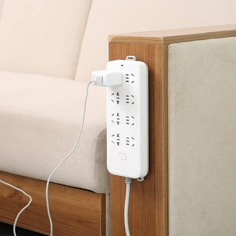 Fijador de enchufe de escritorio autoadhesivo, organizador de cables de regleta colgante, fijador de pared extraíble enchufable, estante de pared, 1 ud.