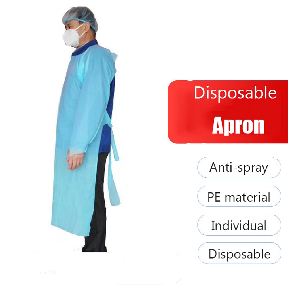 1pz Usa E Getta Grembiule Adulto di Plastica Impermeabile a prova di Olio Manica Grembiule Da Cucina Parrucchiere barbecue Cottura Strumenti di Pulizia