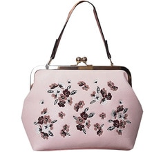 Broderie fleur baiser serrure coquille sacs en cuir PU femmes sac à main femmes sacs à main sacs à main