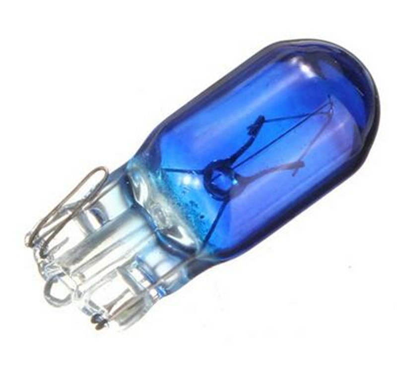 10pcs/lot T10 W5W 168 194 5000K 5W Blue Halogen Globe Front Parking Light Headlight Bulb Glass Wedge Base DC 12V