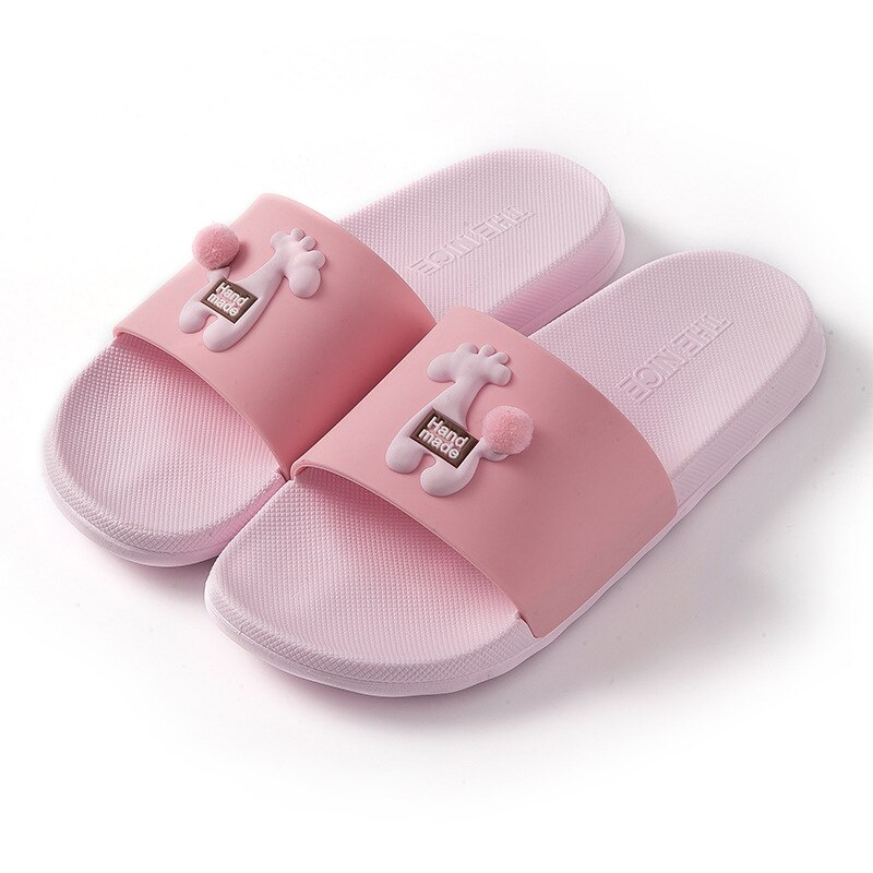 Hjemmesko kvindelige sommer søde skridsikre mænds hjemmesko par ins tøfler mænds hjem åndbare slidbestandige herre hjemmesko indendørs: Lyserød / 36-37
