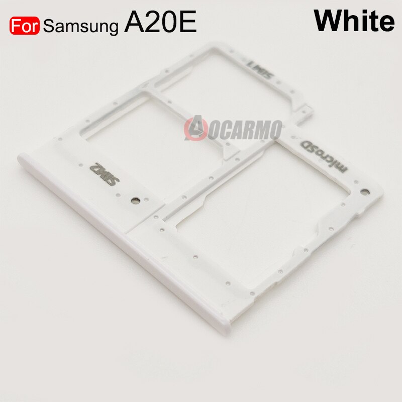 Voor Samsung Galaxy A21S A217F A20E A202 A202F A202DS Dual Sim Card Slot Lade Houder Sim Card Reader Socket Vervanging onderdelen: A20E---White