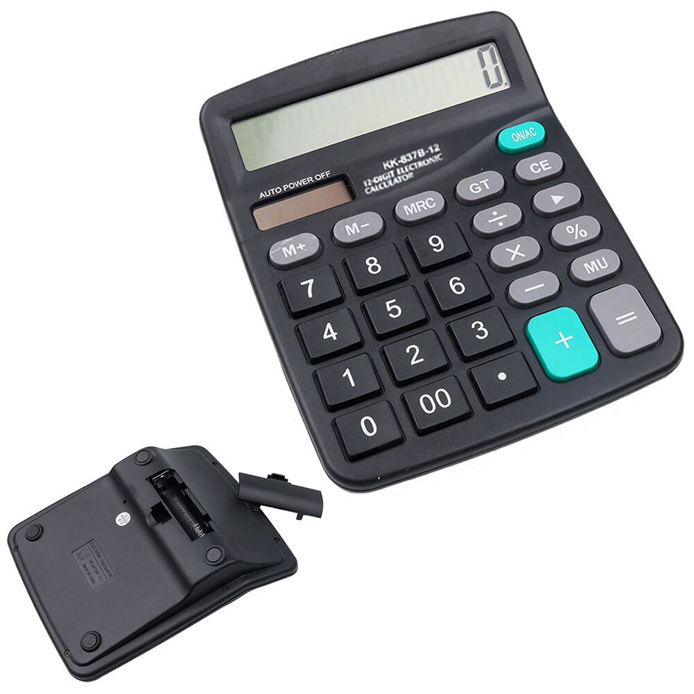 12 Digit Display Desktop Calculator Calculate Commercial Tool Battery Powered Digital Electronic Calculatory Portable Practical