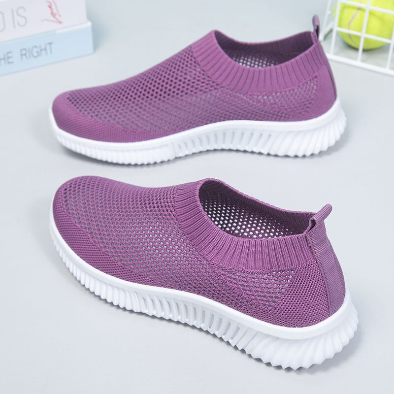 Baskets pour femmes, chaussettes respirantes, chaussures décontractées, Tennis, maille, chaussures de Sport, plates, Plus 41, été, 2022