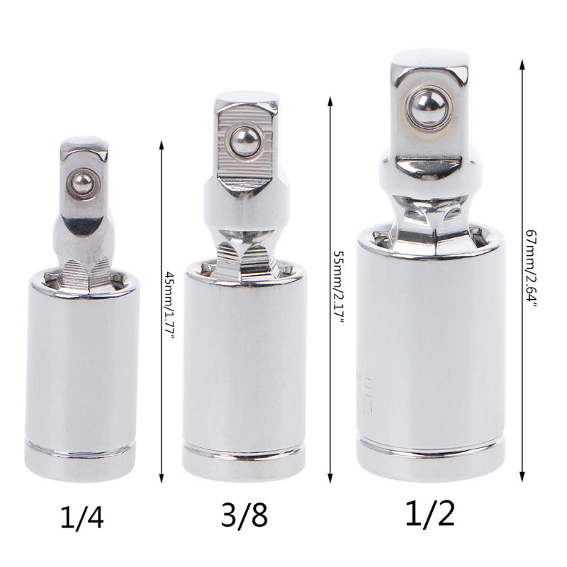 1/4 "3/8" 1/2 "Kruiskoppeling Set Ratchet Hoek Extension Bar Socket Adapter Handmatige En Pneumatische 360 Roterende adapter