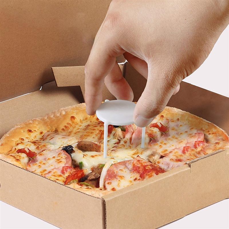 Soporte ahorrador de Pizza, trípode de plástico blanco, estante de fijación, caja de Pizza, accesorios de cocina para hornear, 200 Uds.