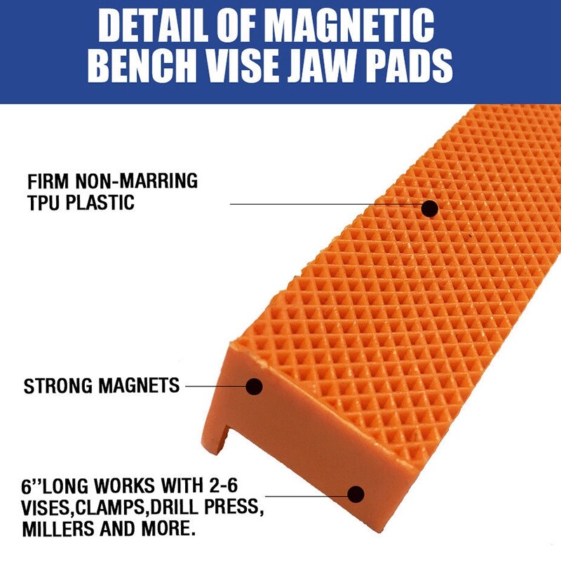 BESTnetic Bench Vice Jaw Pad Multi-Groove Vise Holder Grips Heavy for Milling Cutter for Drilling Machine Accessories