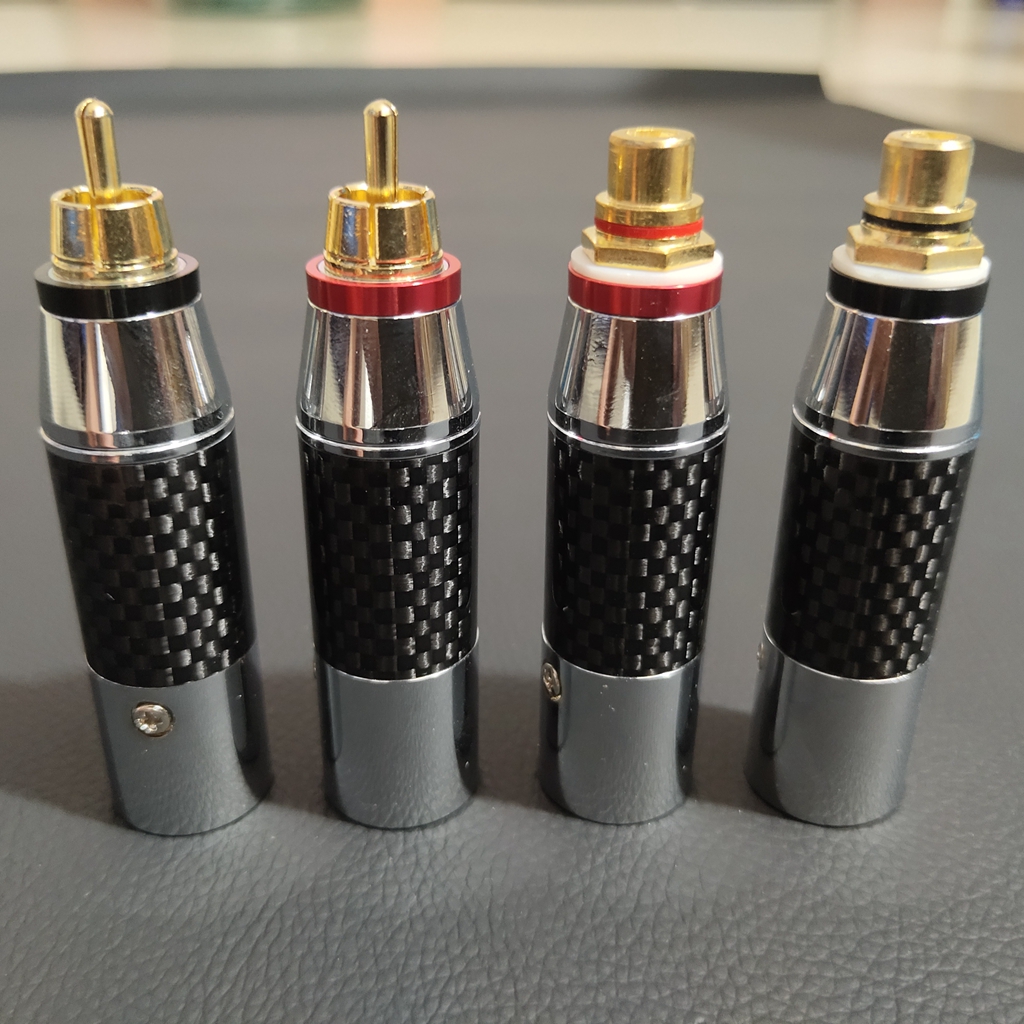 Adattatore Jack Audio di alta qualità bilancia in fibra di carbonio spina da XLR a RCA connettore Ciao-fi XLR 3 spillo femmina a RCA maschio 2 pz/impostato