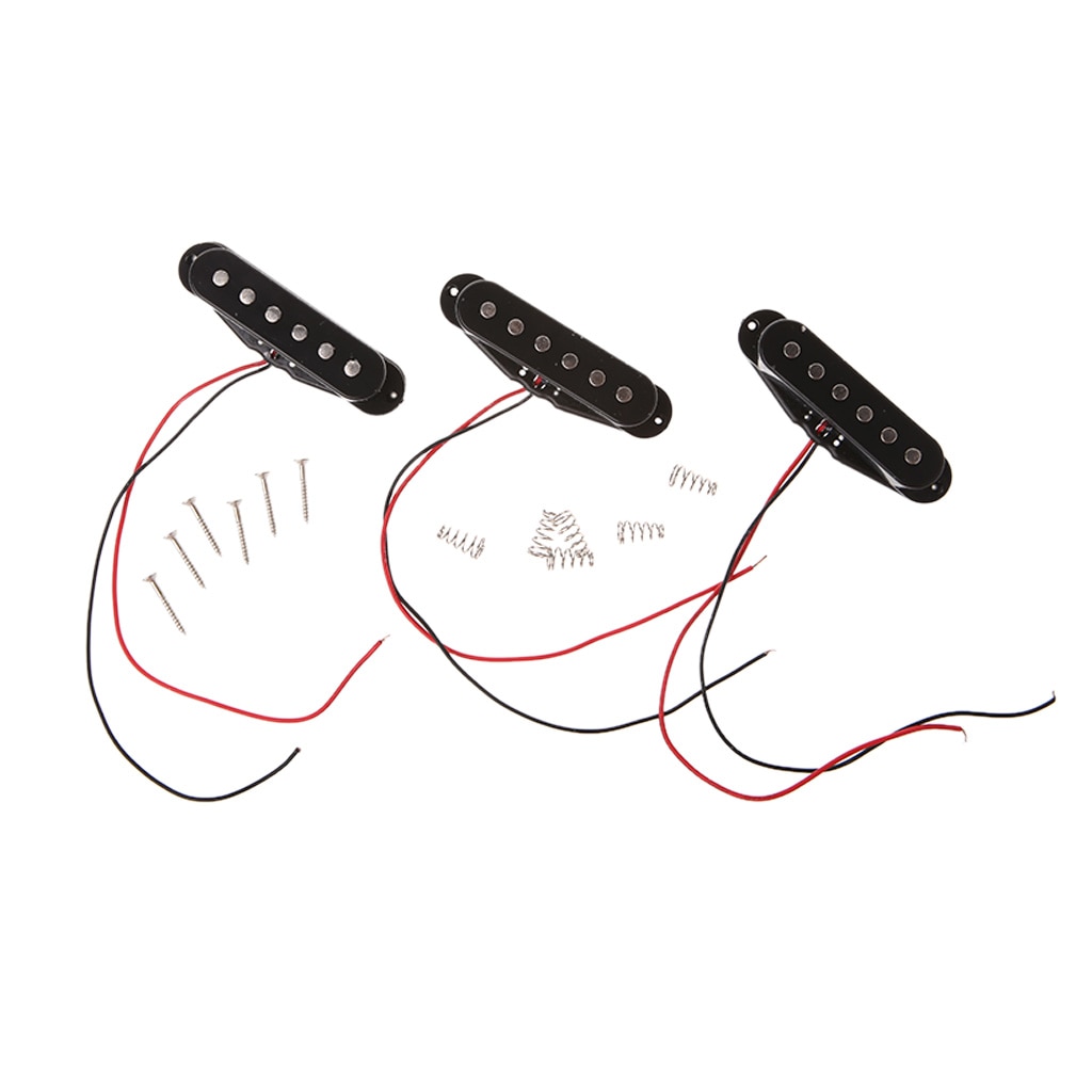 Black 1Set/3Pcs Alnico 5 V Single Coil Pickup SSS for Strat Style Guitar #20/12