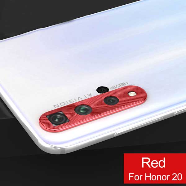 Funda protectora de cámara para Honor 20 funda para Huawei Honor 20 Pro 20i Magic 2 Nova 4 4E 3i 3E 3 funda de Metal para lente de teléfono: For Honor 20 Pro / Red