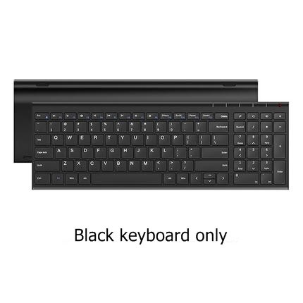 B.O.W HW193 Metal Plate 2.4Ghz Wireless Keyboard and Mouse Combo,Ultra slim Keyboard with Ergonomic for Laptops Desk ,PC: Black keyboard only