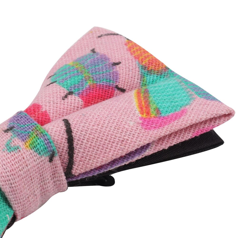 Pajarita Casual de lino y algodón para hombres y mujeres, pajarita con estampado de dibujos animados para adultos, pajaritas, pajaritas para boda