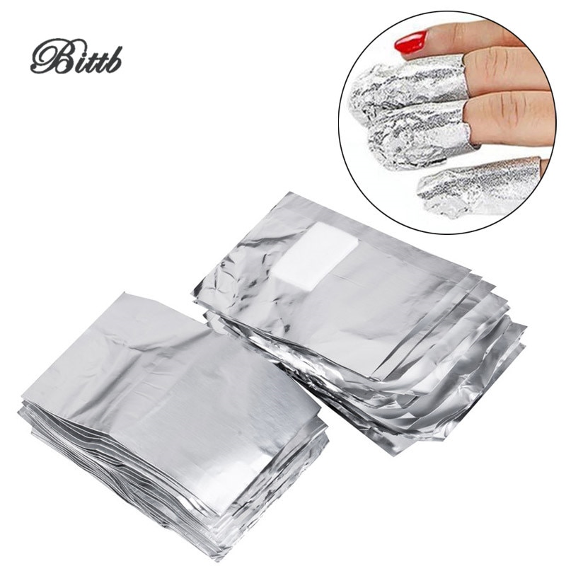 Bittb 50 stks/zak Aluminium Folie Nagellak Remover Wraps Nail Art losweken Acryl Gel Nagellak Verwijderen Pads Manicure gereedschap