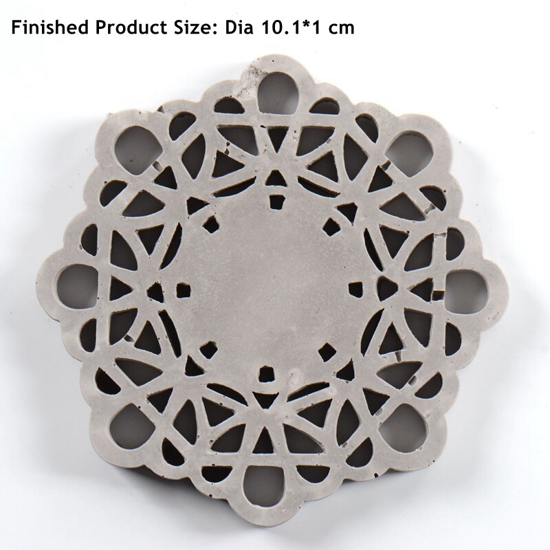 Silicone Tray Mold Christmas Snowflake Coaster Mold Concrete Holder Molds Home Cup Drink Mug Tea Coffee Pad: SH0271