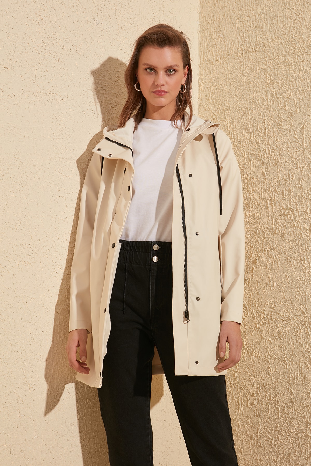 Trendyol Hooded Zipper It Should Cover Waterproof RAINCOAT coat TWOSS20MO0019