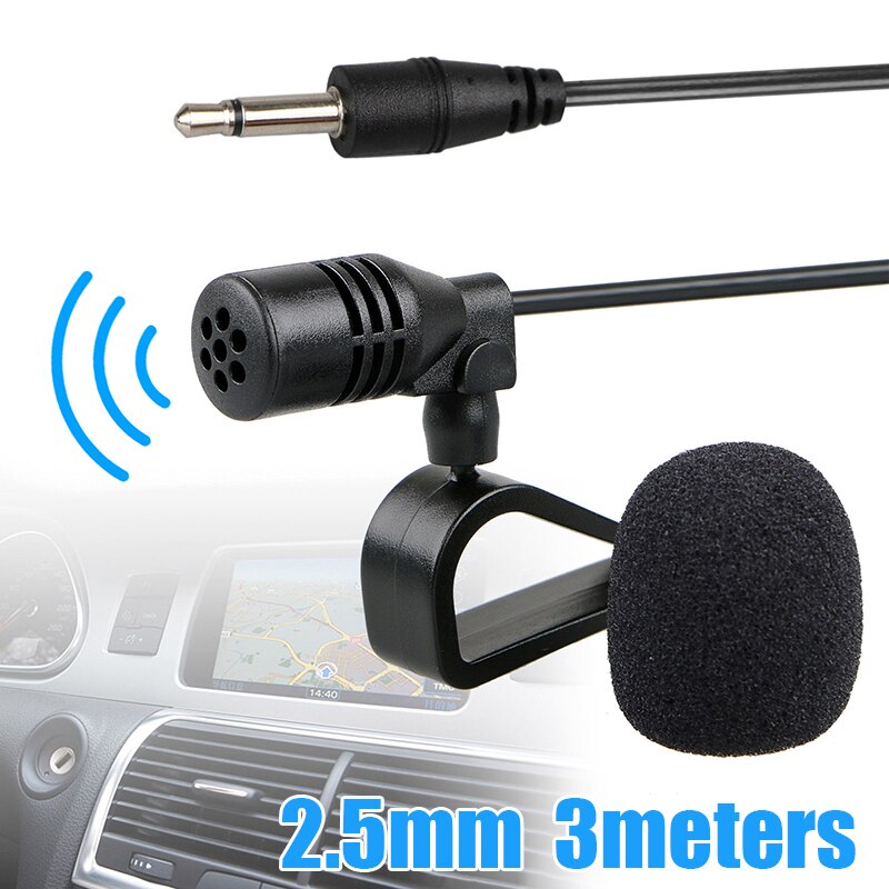 2.5mm Jack External Microphone Mic DVD Radio Stereo Player Cable For Car