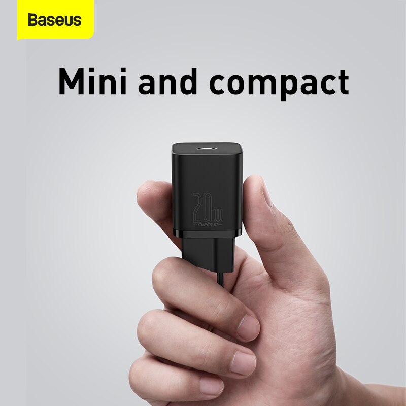 Baseus 20W Pd Super Si Usb C Lader Voor Iphone 12 Pro Max Ondersteuning QC3.0 Snel Opladen Draagbare Telefoon oplader Voor Ip 11 Pro Max