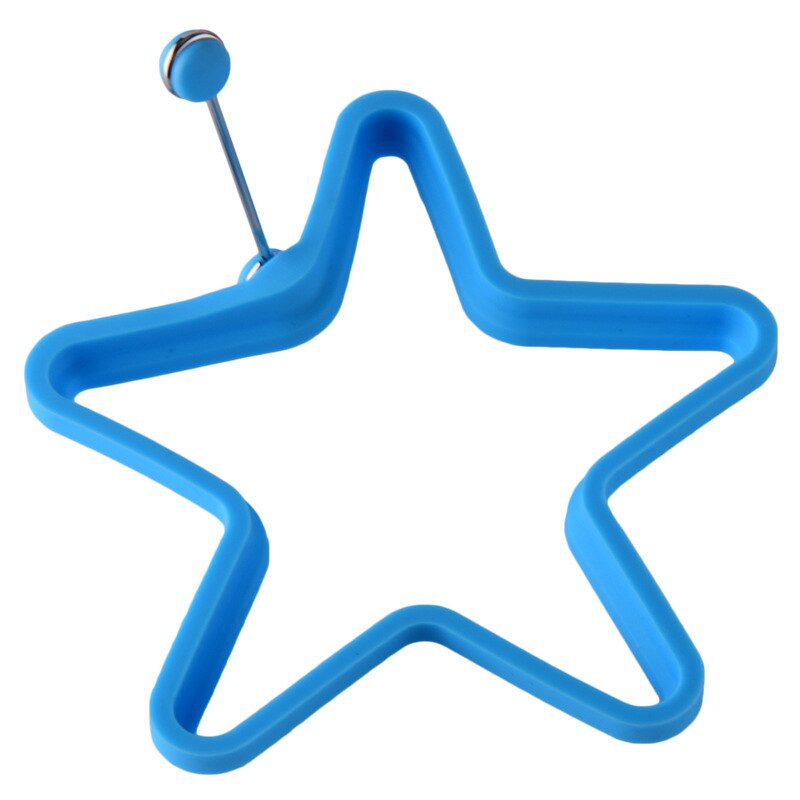 Silicone Fried egg mold round Heart-Shaped Star Bear Flower Omelette Maker Molded Silicone Omelette Pancake Baking Shape: 2STAR-BLUE