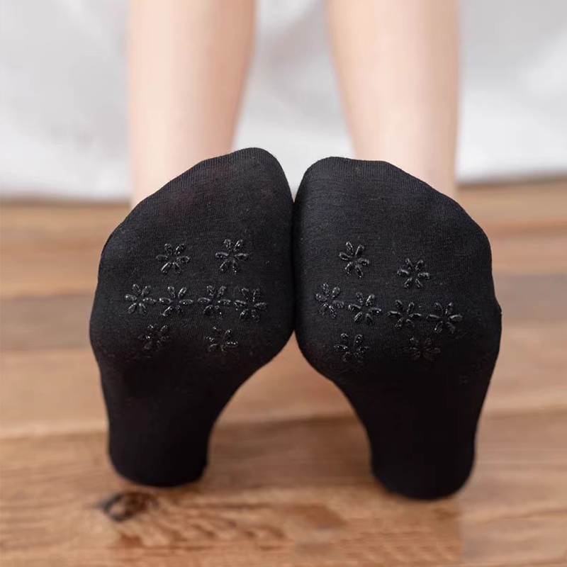 Lot de 5 paires chaussettes femmes en lot soquettes courtes femme de chaussettes en dentelle pour femme, invisible, été, transparent, court, ensemble de rinçage, blanc, coupe basse, silicone, antidérapant, bateau