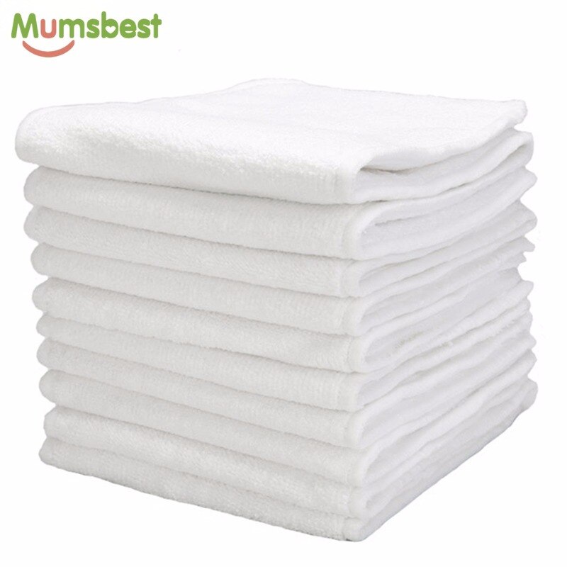 [Mumsbest] 10 Pcs Washable Reuseable Baby Cloth Diapers liners For Diapers Insert Nappy Inserts Microfiber 3 Layers 36*13.5cm: Default Title