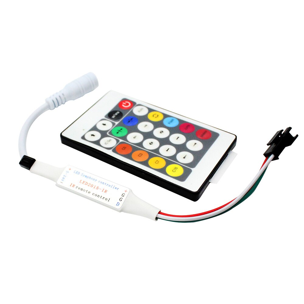 Trådløs  rf 14 nøgle 21 nøgle mini lille led pixel strip lys controller til  ws2811 sk6812 ws2812b 6803 1903 med fjernbetjening
