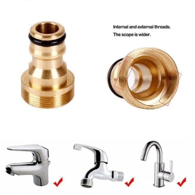 Universal Threaded Tap Connector Adaptor Pipe Joiner Fitting Premium Brass Linking Watering Faucet Converter Tap Connection