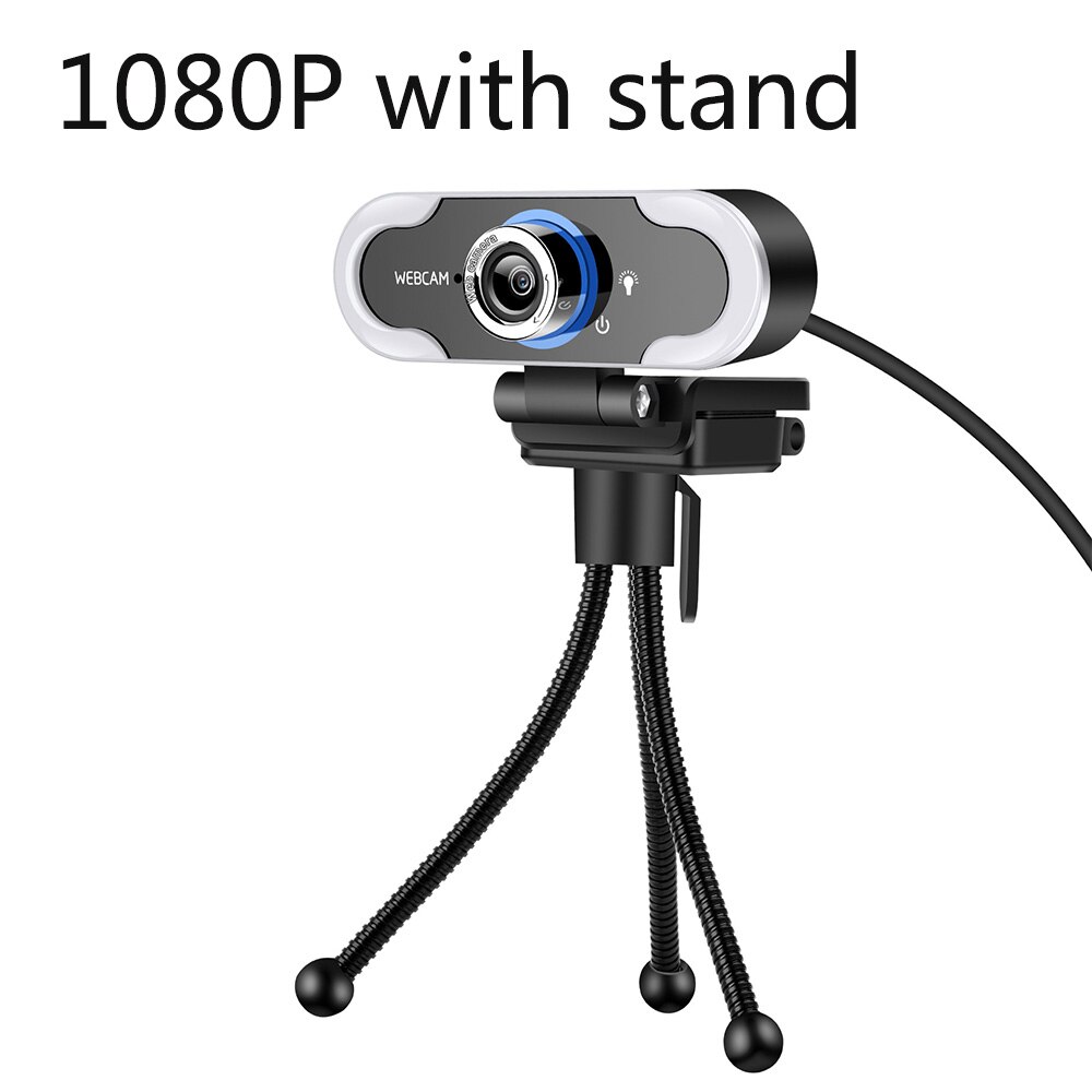 Webcam FUll HD 1080P web camera with microphone Web Cam webcam for PC computer USB Camera webcamera with light stand: Type 2 with stand