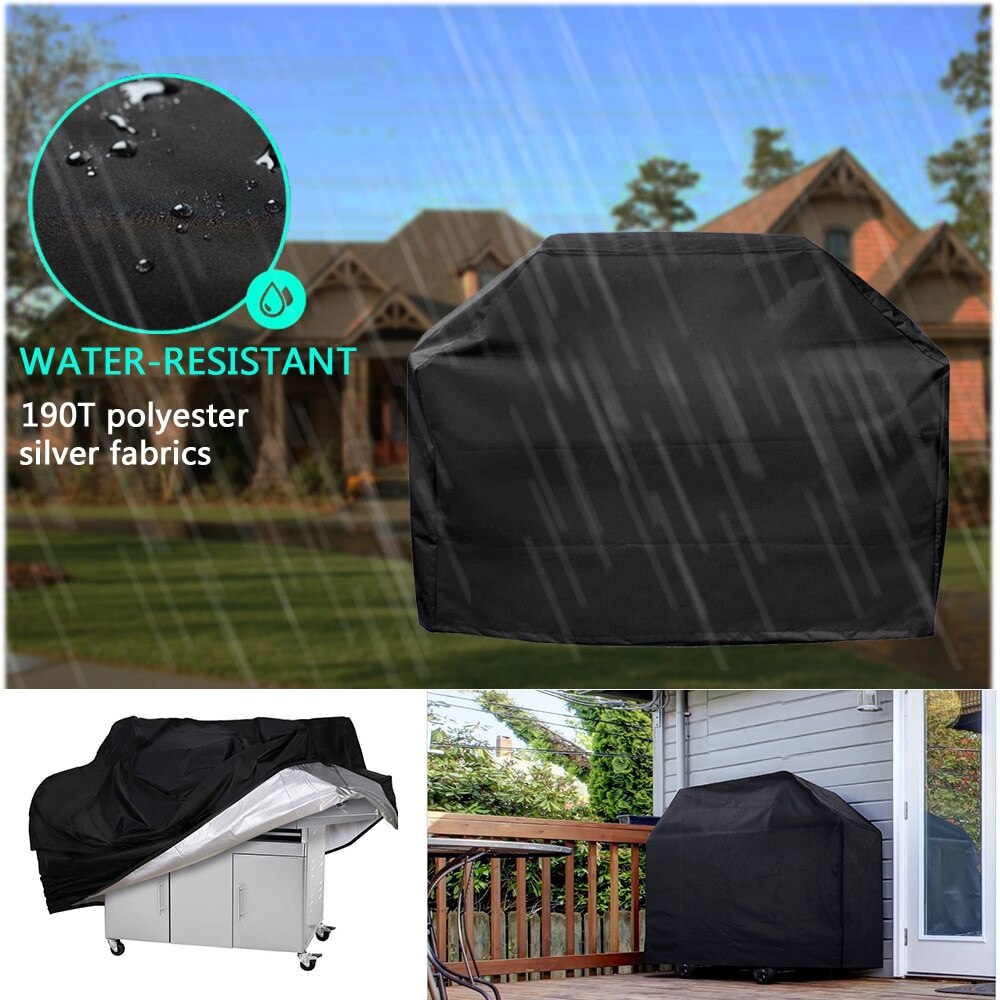 BBQ Cover Waterproof Outdoor Anti Dust Grill Cover Garden Yard Rain Protector For BBQ Accessories Black Barbecue Grill Cover