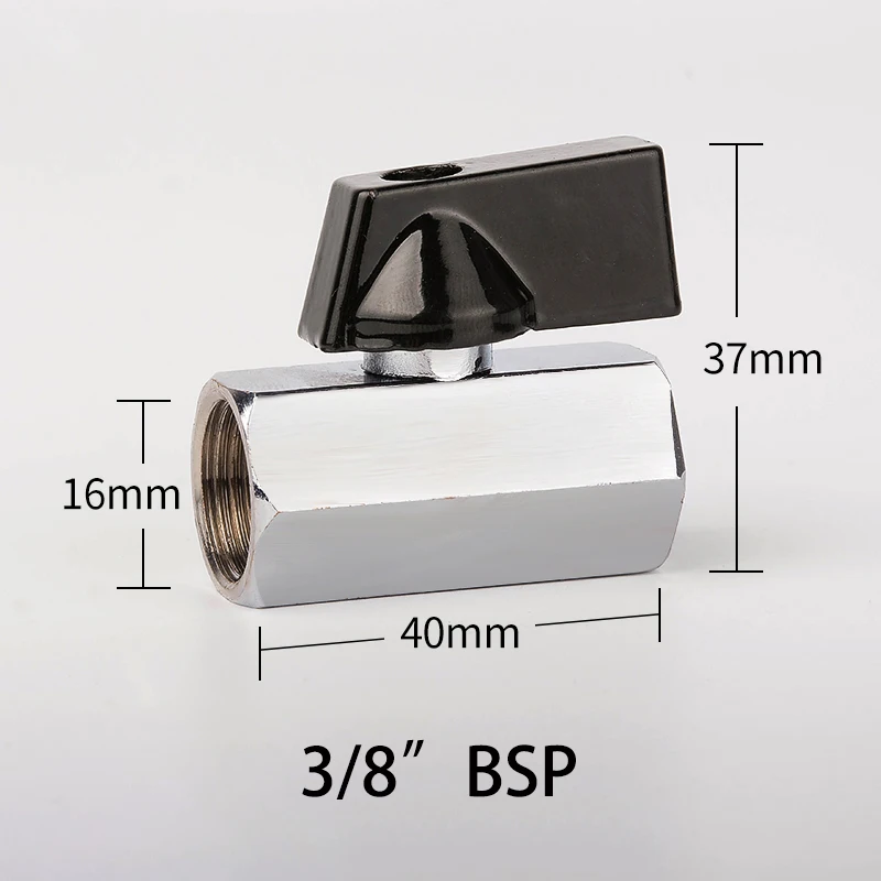 1/8" 1/4" 3/8" 1/2" Threaded Mini Brass Ball Valve BSP Male To Female Air Compressor Water Gas Oil Shut Off Valve: Yellow